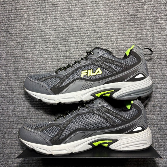 Fila Memory Workshift Men 11 4E Extra Wide Grey Lime Green Running Shoe 1HRW8055 main image 6